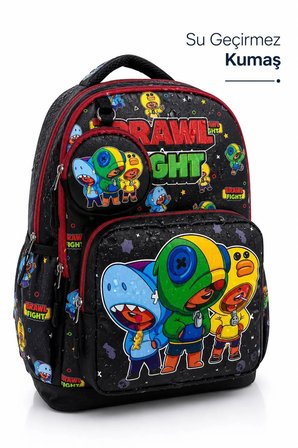 4’lü Set, Erkek Çocuk Desenli İlkokul Okul Çantası + Beslenme Çantası + Kalemlik + Silgilik