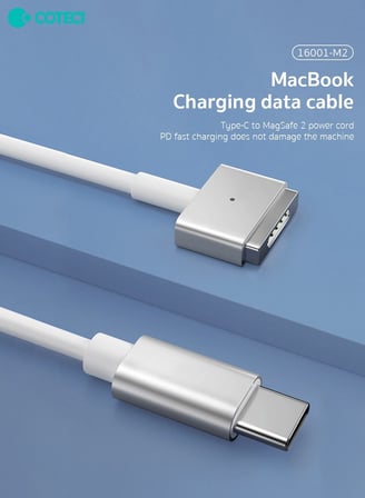 Delux Serisi COTECi MacBook USB-C Hızlı Şarj ve Data Kablosu Erişim Fonksiyon Enerji