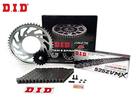 ZİNCİR DİŞLİ SETİ HONDA XL V TRANSALP ABS (700 cc)  (2008-2011) / HONDA / XL V TRANSALP ABS / 700cc / ZİNCİR: DID-525ZVM-X (Çelik)-118 / ÖN DİŞLİ: SUNSTAR (15T) / ARKA DİŞLİ: JT (47T) / 2008-2009-2010-2011