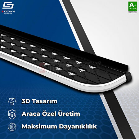 S-Dizayn Skoda Karoq Diamond Krom Yan Basamak 173 Cm 2018 Üzeri A+ Kalite