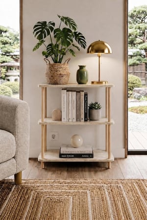 tridihome Çok Amaçlı Dekoratif Salon Ofis Düzenleyici Raf Modern Minimalist 3 Raflı Kitaplık Ahşap Ayaklı