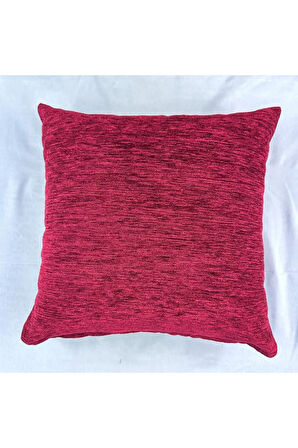 Kırmızı Şönil Düz 2'li Kırlent Kılıfı 40x40