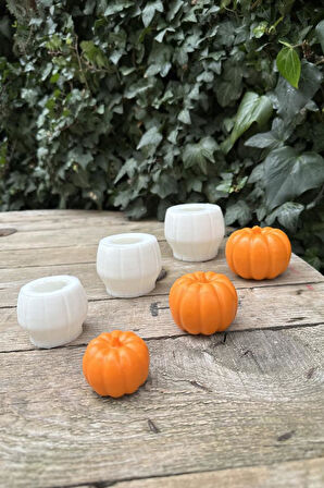 Pumpkin Üçlü Set Mum Kalıpları (Silikon) (3 Adet)