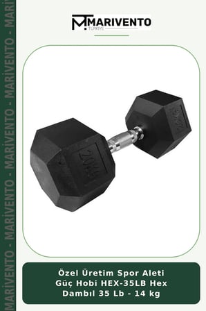 Özel Üretim Spor Aleti Güç Hobi HEX-35LB Hex Dambıl 35 Lb - 14 kg