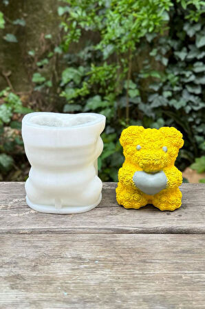 Teddy Bear Göl Dokulu Büyük Tekli Silikon Mum Kalıbı
