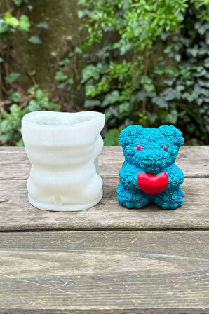 Teddy Bear Göl Dokulu Büyük Tekli Silikon Mum Kalıbı
