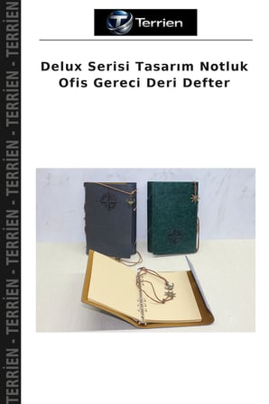 Delux Serisi Tasarım Notluk Ofis Gereci Deri Defter