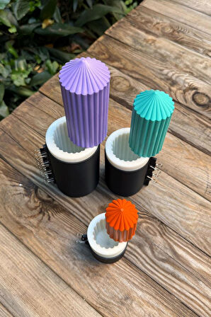 Baton Dalgalı Üçlü Set Silikon Mum Kalıpları
