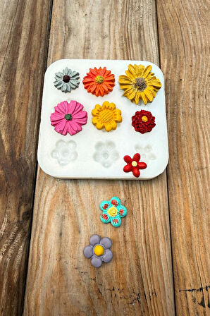 Çiçek Süsleme Set 3 Dokuzlu Silikon Mum Kalıbı