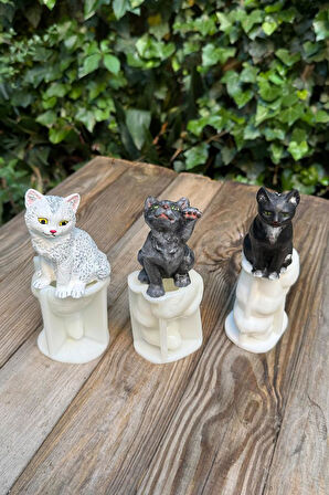 Kedi Üçlü Set Silikon Mum Kalıpları