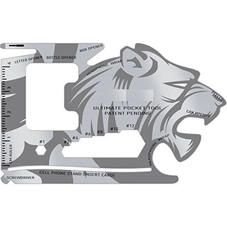 Leyloş 18 Fonksiyonlu Cüzdan İçi Aslan Tasarımlı Kart Acil Durum Kiti