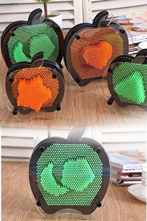 Leyloş Elma Şeklinde Pin Art Dekoratif 3d Çivi Sanatı Filografi Tahtası