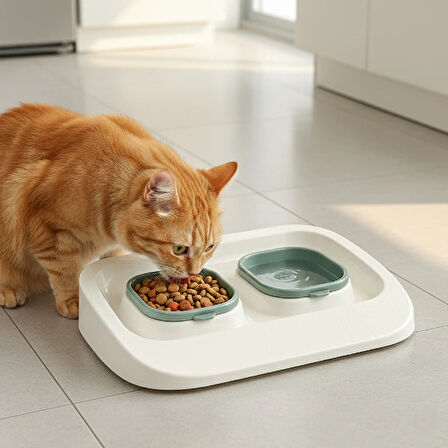 Leyloş Yeşil 2'si 1 Arada Mama Ve Su Kabı