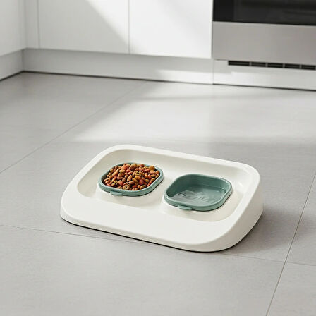 Leyloş Yeşil 2'si 1 Arada Mama Ve Su Kabı