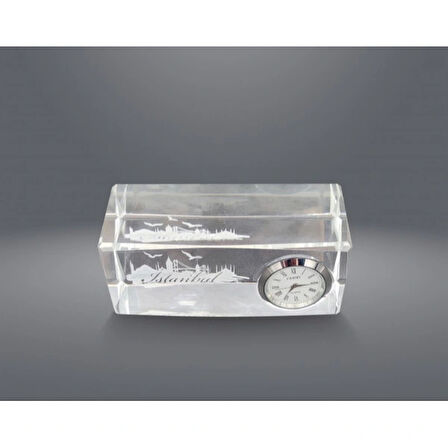 İstanbul Tasarımlı Kristal Saatli Biblo