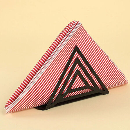 Leyloş Home Prizma Siyah Metal Peçetelik