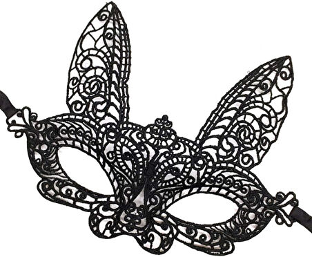 Siyah Dantel Kesim Balo Parti Maskesi 7 No