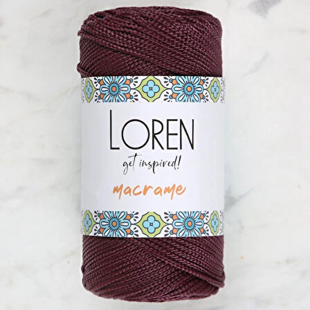 Leyloş Macrame Koyu Bordo El Örgü İpi - Rm115