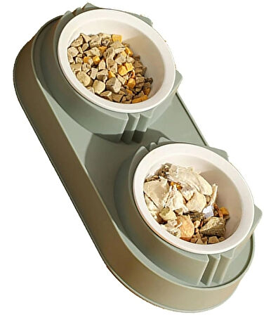 Leyloş Çift Bölmeli Mama Ve Su Kabı