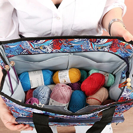 Leyloş Desenli Örgü Çantası