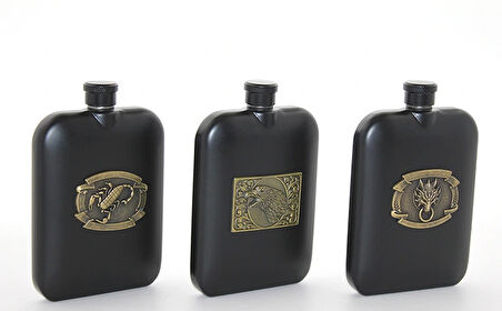 Paslanmaz Çelik Kabartmalı Tekli 6 Oz Matara