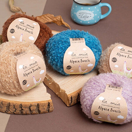 Leyloş Alpaca Boucle 50 Gr Gri El Örgü İpi - L302 - 34385