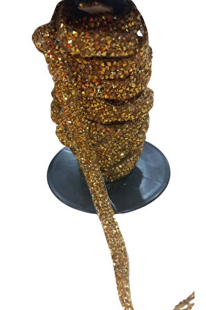 Silikonlu Yapıştırma Taş 1 Cm Gold 5 Metre
