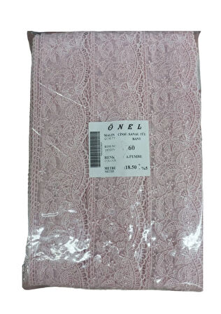 Dantel Polyester Sanal Tül Bant Açık Pembe 18,50 Metre En 6 Cm On-60-p