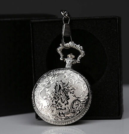 Özel Kutulu Osmanlı Devlet Arması Gümüş Köstekli Saat