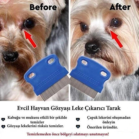 Leyloş Evcil Hayvan Kedi Köpek Pire Tarağı Ve Köpek Gözyaşı Lekesi Tarağı