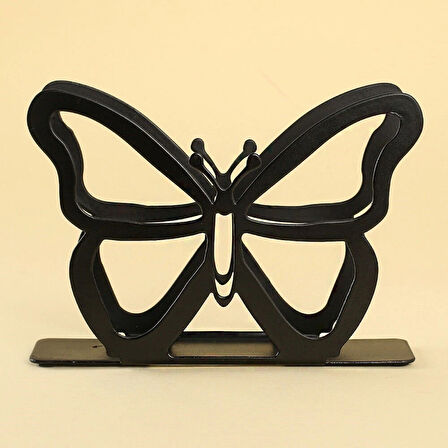 Leyloş Home Kelebek Siyah Metal Peçetelik