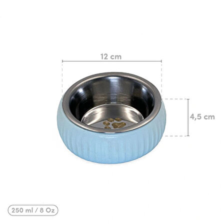 Leyloş Organik Seramik Mama Kabı Mavi