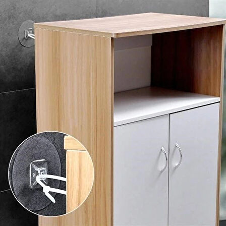 Leyloş Yapışkanlı Eşya Sabitleyici Aparat Deprem Güvenliği Çocuk Koruma Sabitleme Aparatı 1 Çift