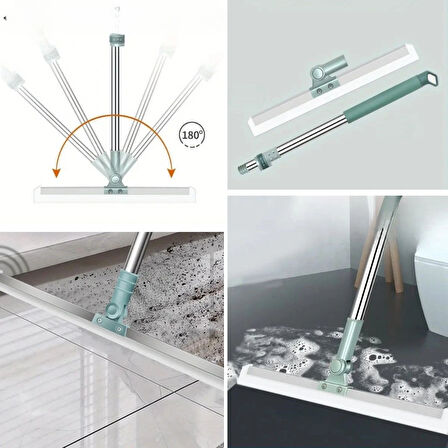 Leyloş Teleskopik Oynar Başlıklı Cam,zemin Silme Aparatı Çekçek