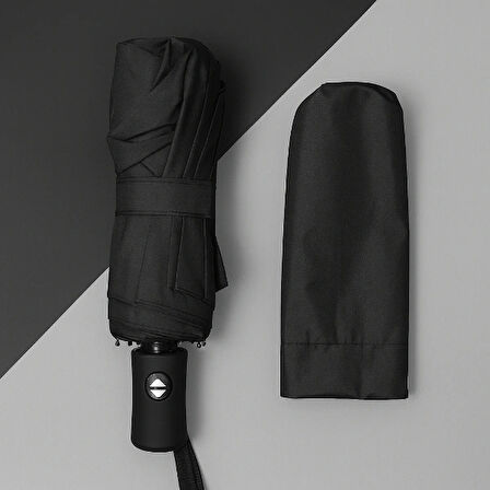 Siyah Kılıflı Otomatik Kompakt Şemsiye