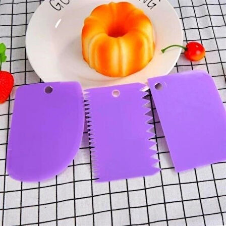 Leyloş Pasta Hamur Şekillendirici Spatula Kesici Kazıyıcı Dekoratör Set