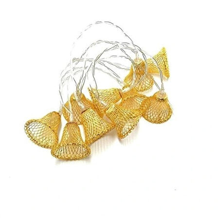 Leyloş Parti Ve Özel Gün Dekorasyonu Çan Şeklinde Metal Şerit Led Işık