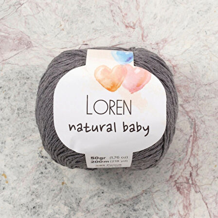Leyloş Natural Baby Gri El Örgü İpi - R082 - 33946