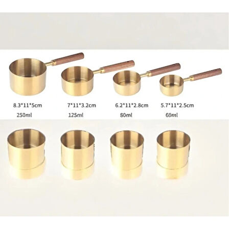 4'lü Ahşap Saplı Ölçü Kaşığı