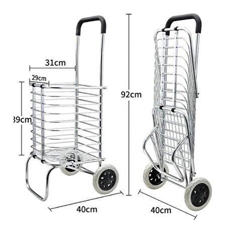Katlanabilir Taşınabilir Alışveriş Ve Taşıma  Arabası