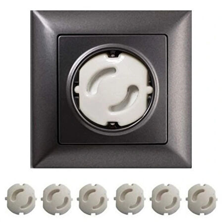 Leyloş Bebek Çocuk Priz Koruma Kapağı (6 Adet) Çocuk Güvenliği, Priz Muhafazası, Priz Kapatıcı