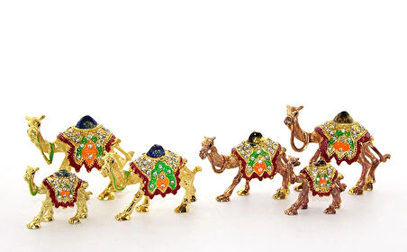 Swarovski Taşlı 3'lü Deve Seti Model 1