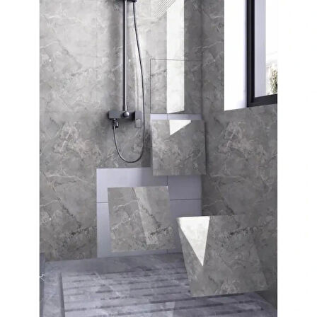 Gri Mermer Desen Duvar Sticker (30x30)