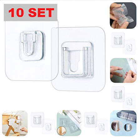 Geçmeli Klips Eşya Sabitleme Askısı 10 Lu Set