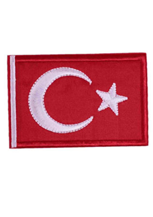 Aplike Ütü İle Yapışan Türk Bayrağı Dikdörtgen Arma 6x4 Cm