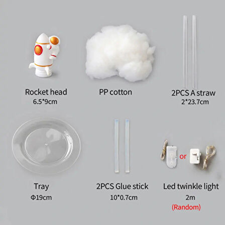 Kendin Yap Uçan Astronot Tasarımlı Gece Lambası