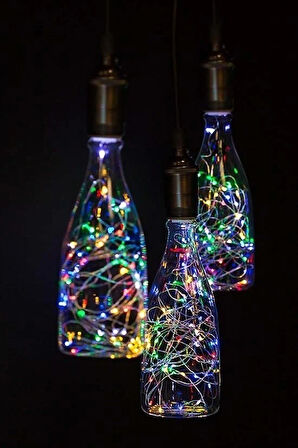 Leyloş Pilli Renkli Peri Led Işık Dekoratif Aydınlatma 5 Metre Rgb Led