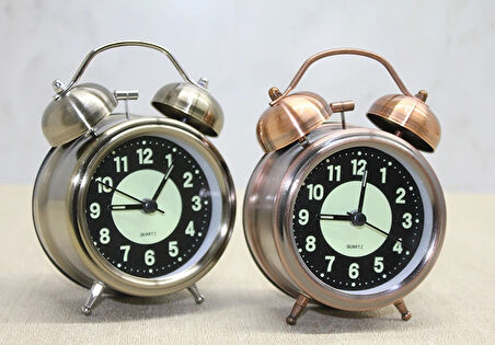 Antik Metal Çalar Saat Küçük Boy