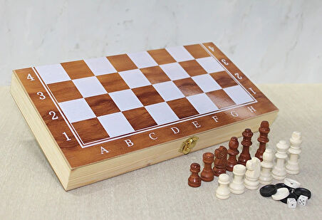 Ahşap Kutulu Satranç Model 1