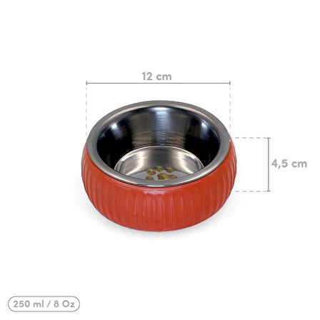 Leyloş Organik Seramik Mama Kabı Kiremit